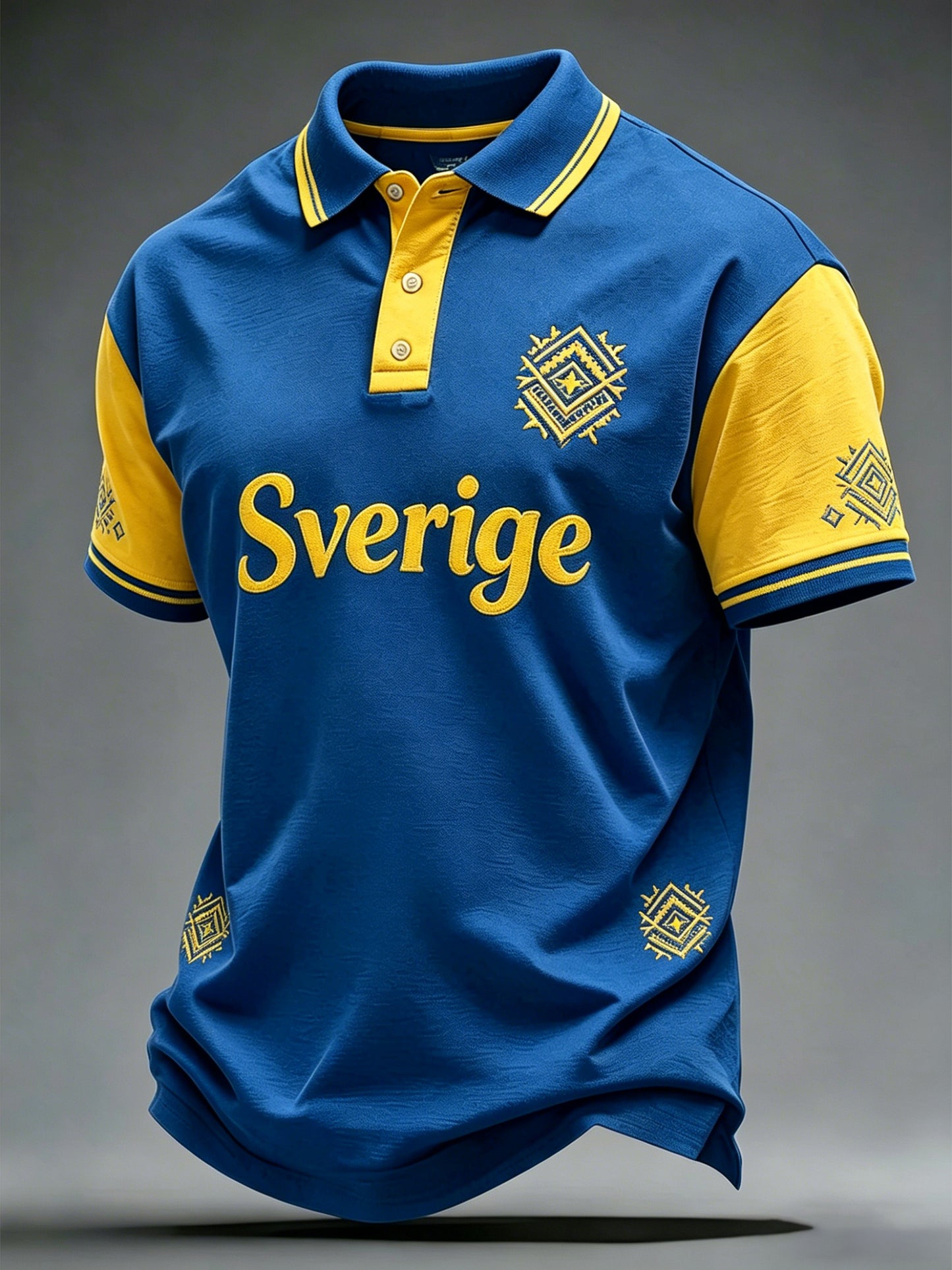 Men's Swedish National Day Commemorative Art Print Short-Sleeve Polo