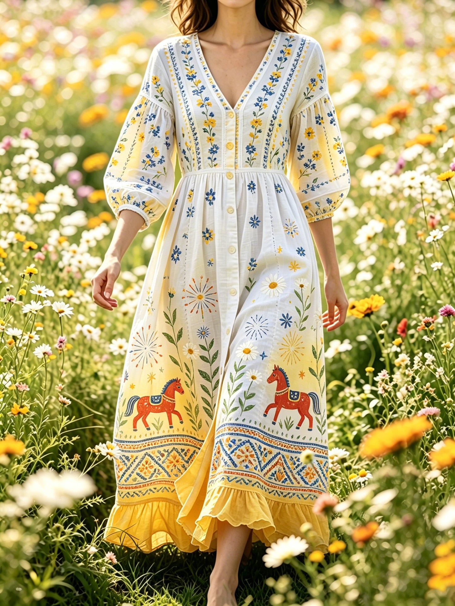 Women's Swedish National Day Commemorative Art Print Dress