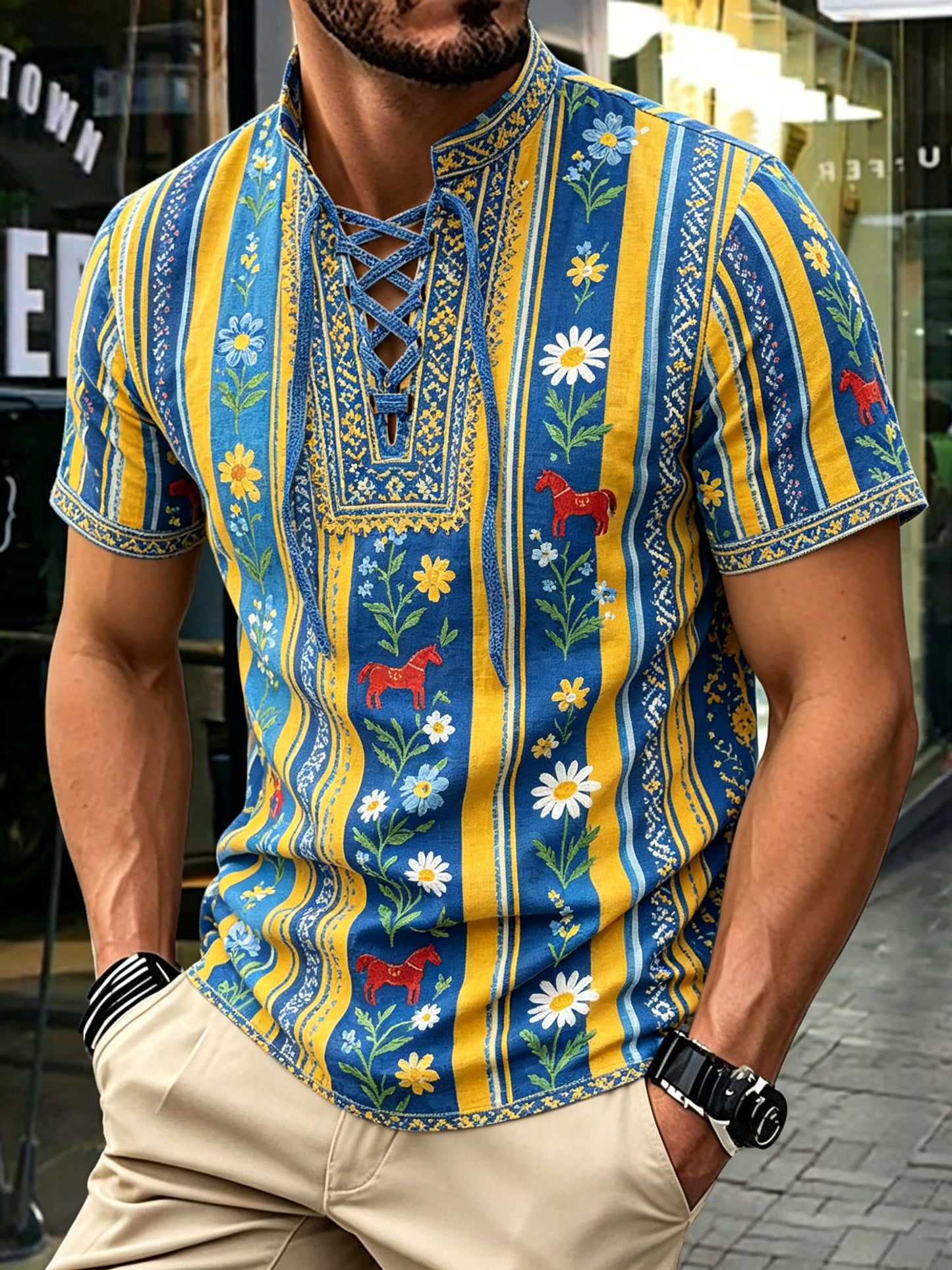 Men's Swedish Midsummer Art Print Short-Sleeve T-Shirt