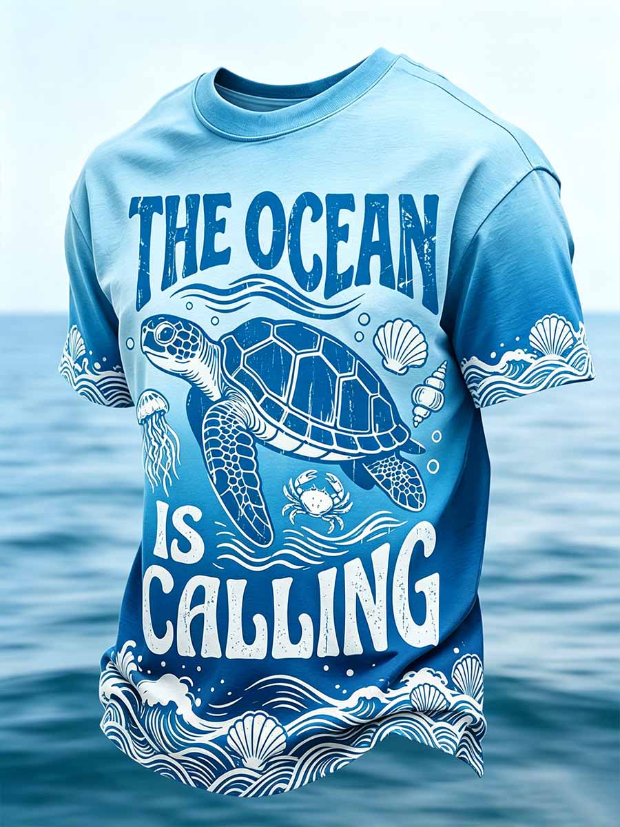 Men's World Oceans Day Printed T-Shirt