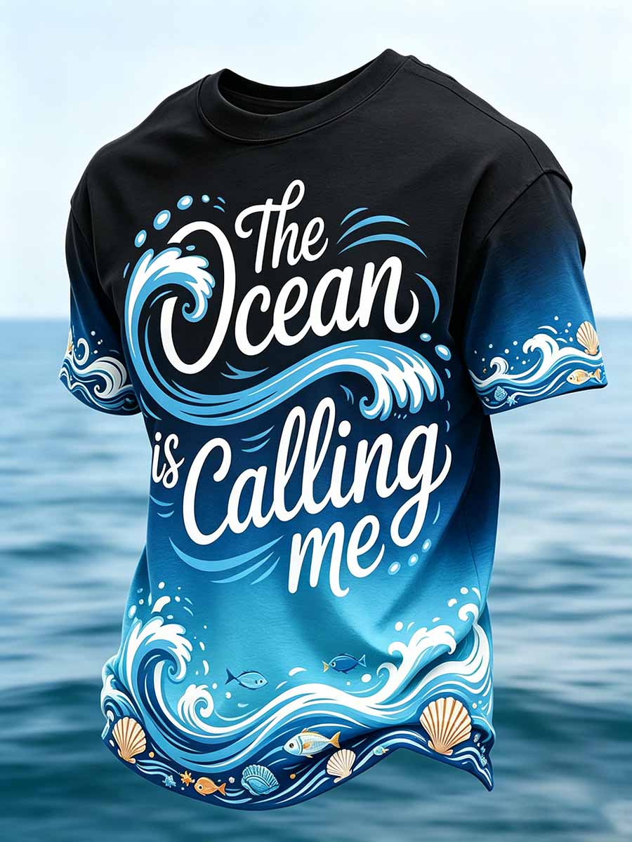 Men's World Oceans Day Printed T-Shirt