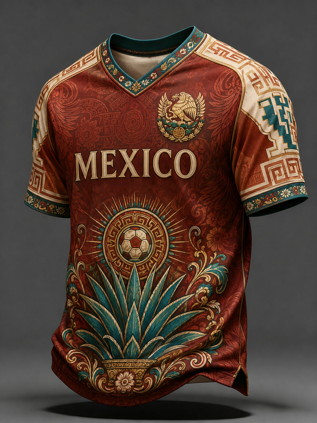 Men's Mexican Football Fan Casual Printed T-shirt