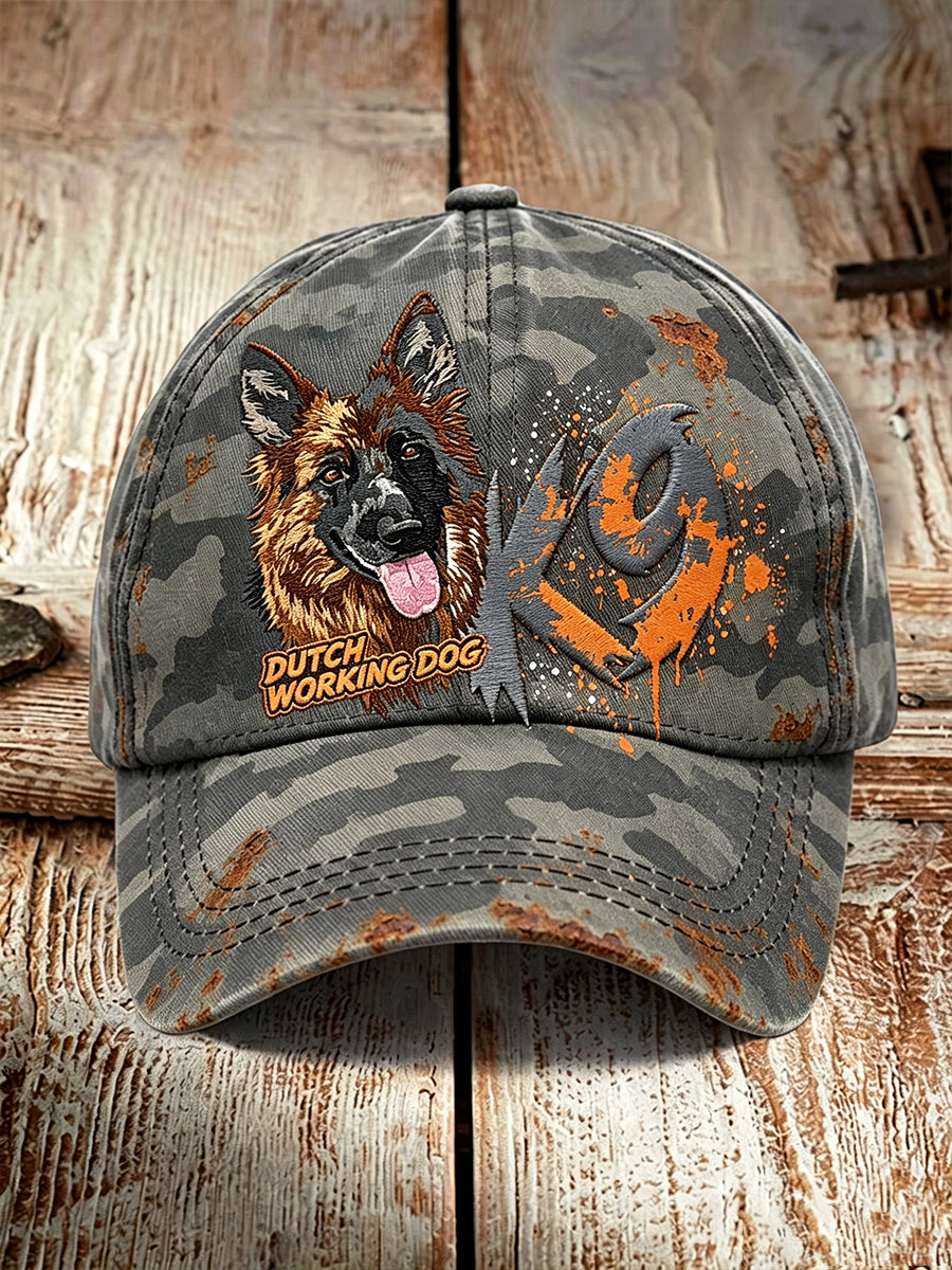 Dutch Veteran Workwear Dog Camouflage Print Casual Hat