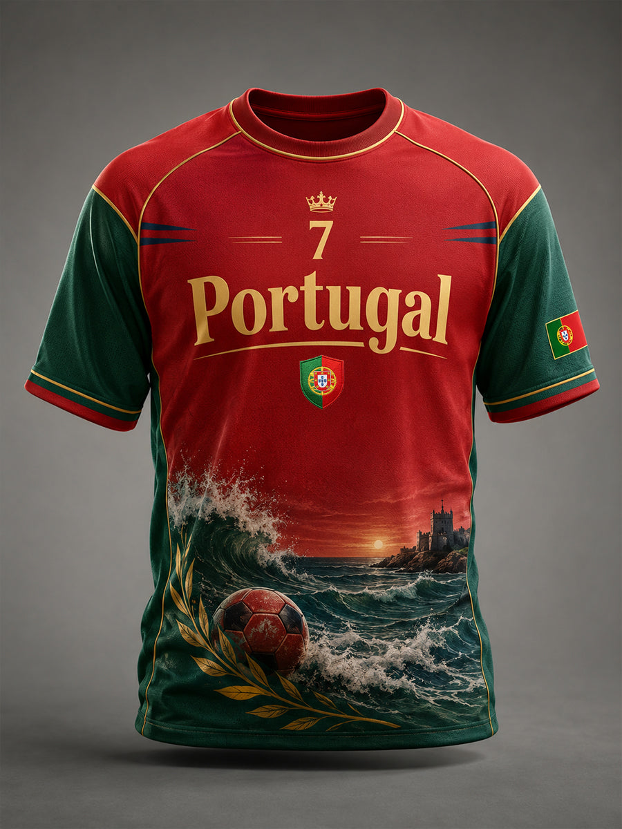Men's Portugal Football Match Support Art Print T-Shirt