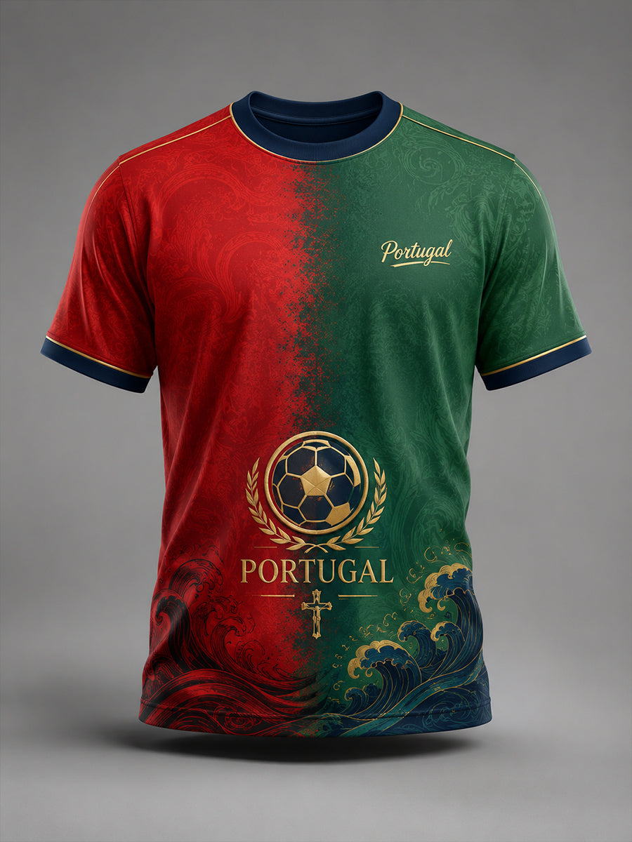 Men's Portugal Football Match Support Art Print T-Shirt