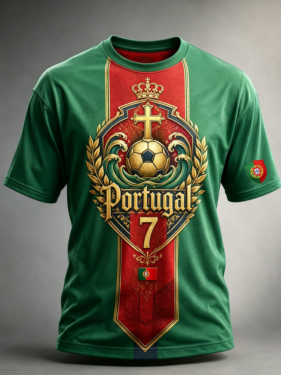 Men's Portugal Football Match Support Art Print T-Shirt