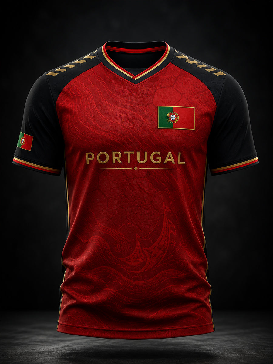 Men's Portugal Football Match Cheer Art Print T-Shirt