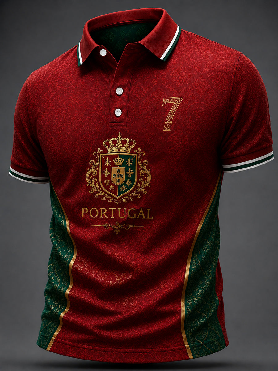 Men's Portuguese Football Print Casual Top