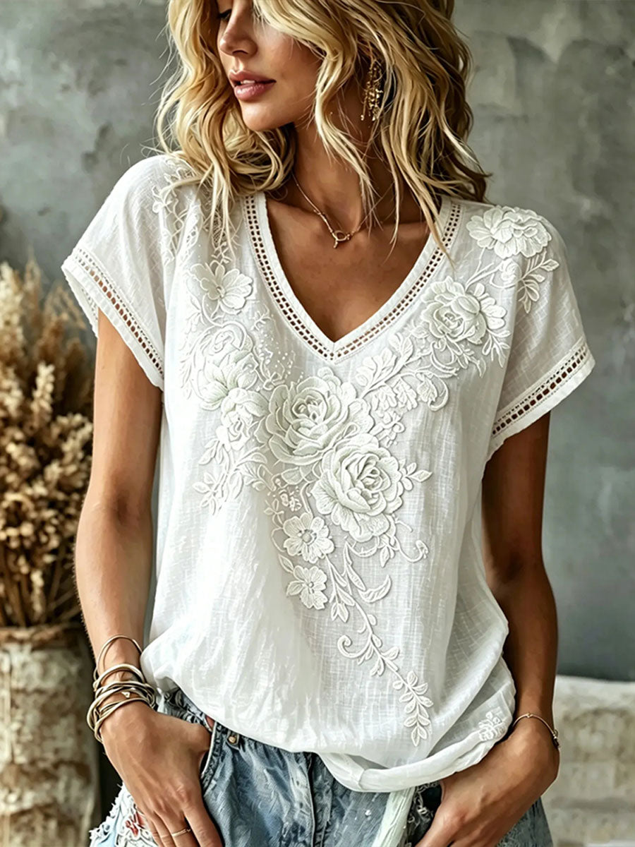 Women's elegant linen cotton top