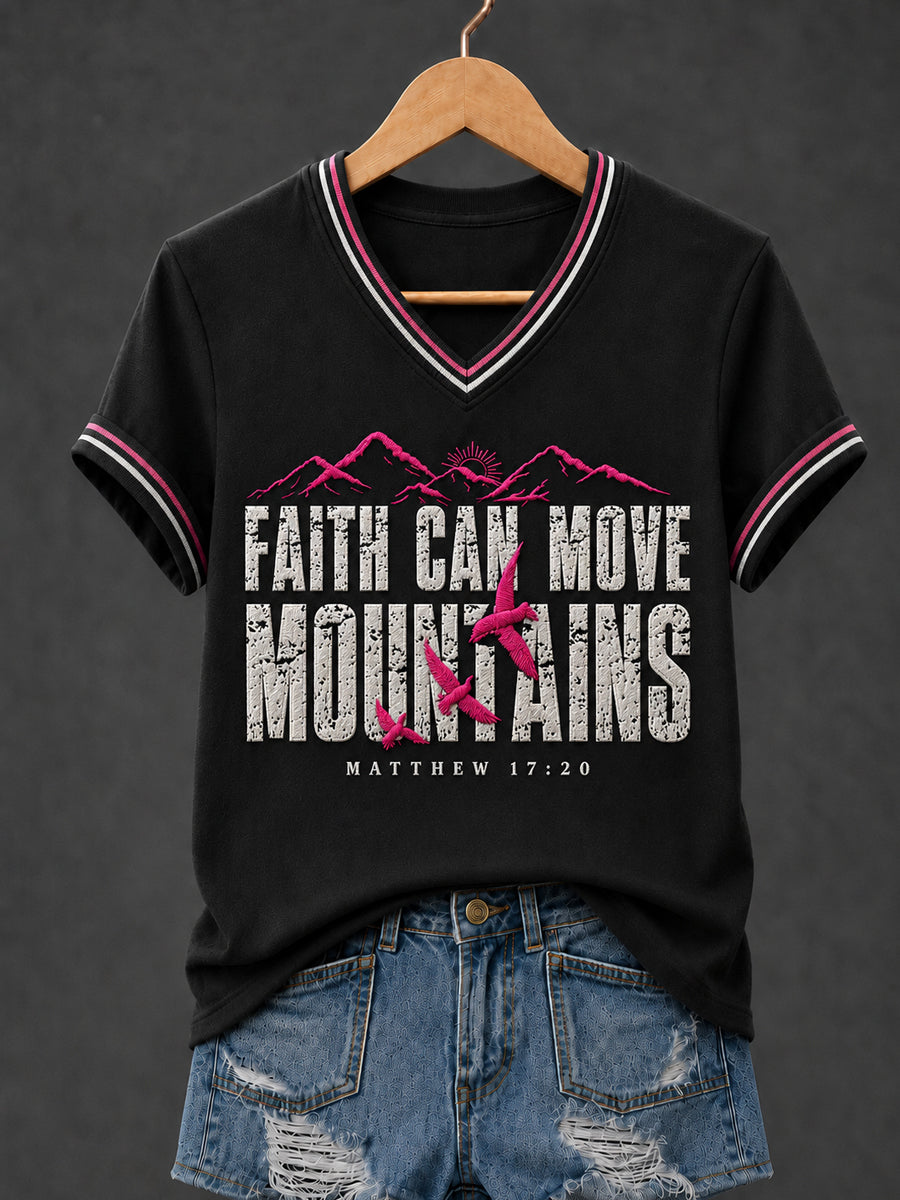 Women's Christian Faith Can Move Mountains Short Sleeve T-shirt
