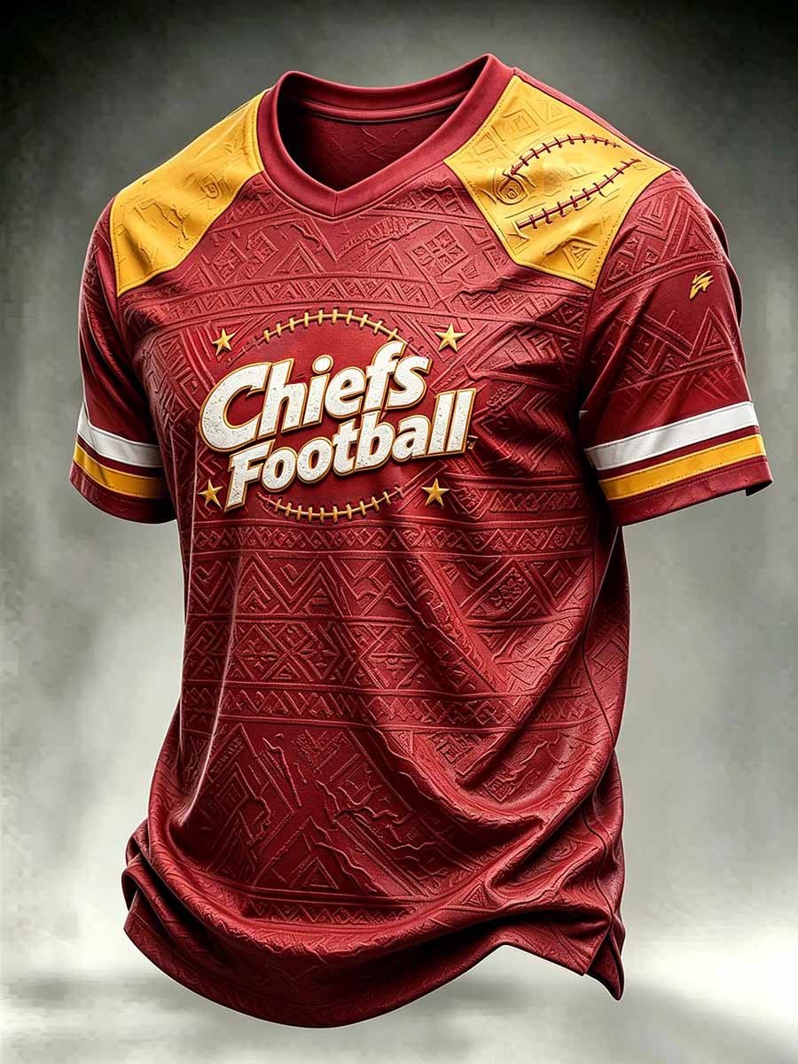 Men's Kansas City Chiefs Football Print Casual T-Shirt