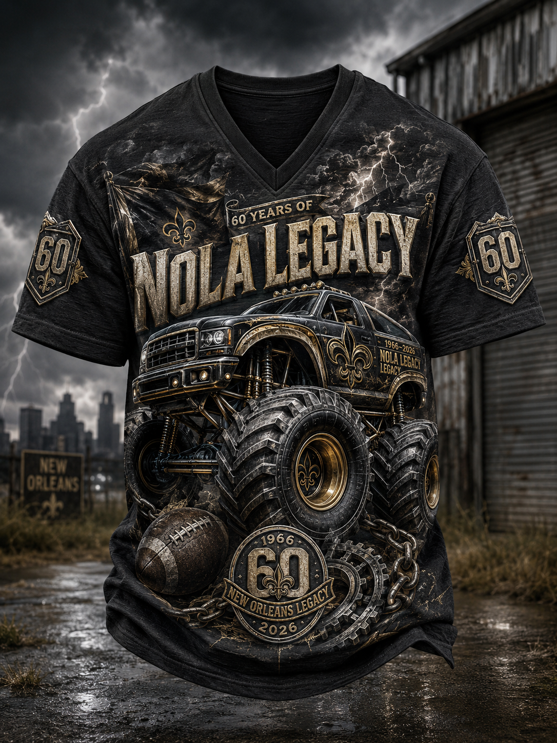 Men's New Orleans Saints V-Neck T-Shirt