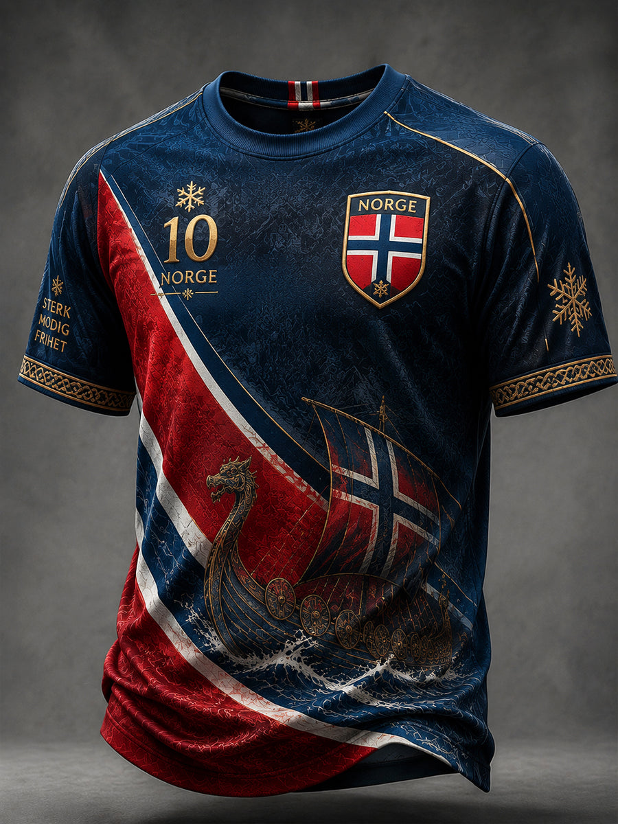 Retro Norwegian Art Casual T-Shirt