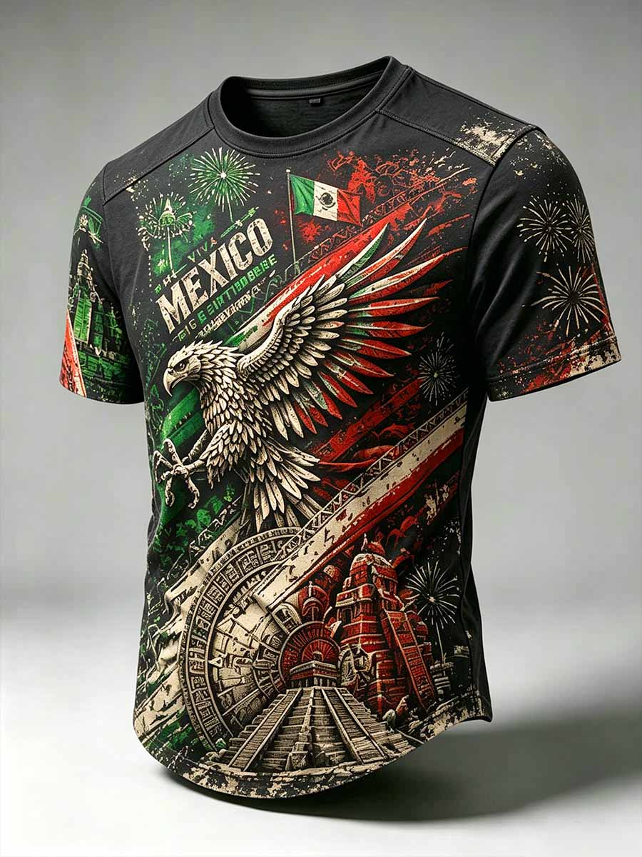 Men's Mexican Independence Day Printed Casual T-Shirt