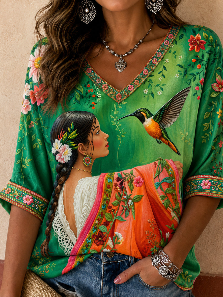 Women's Mexico Guelaguetza Art Printed T-shirt