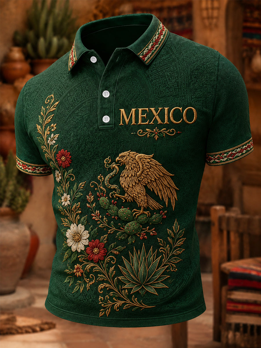 Men's Mexican Pride Printed Casual Polo