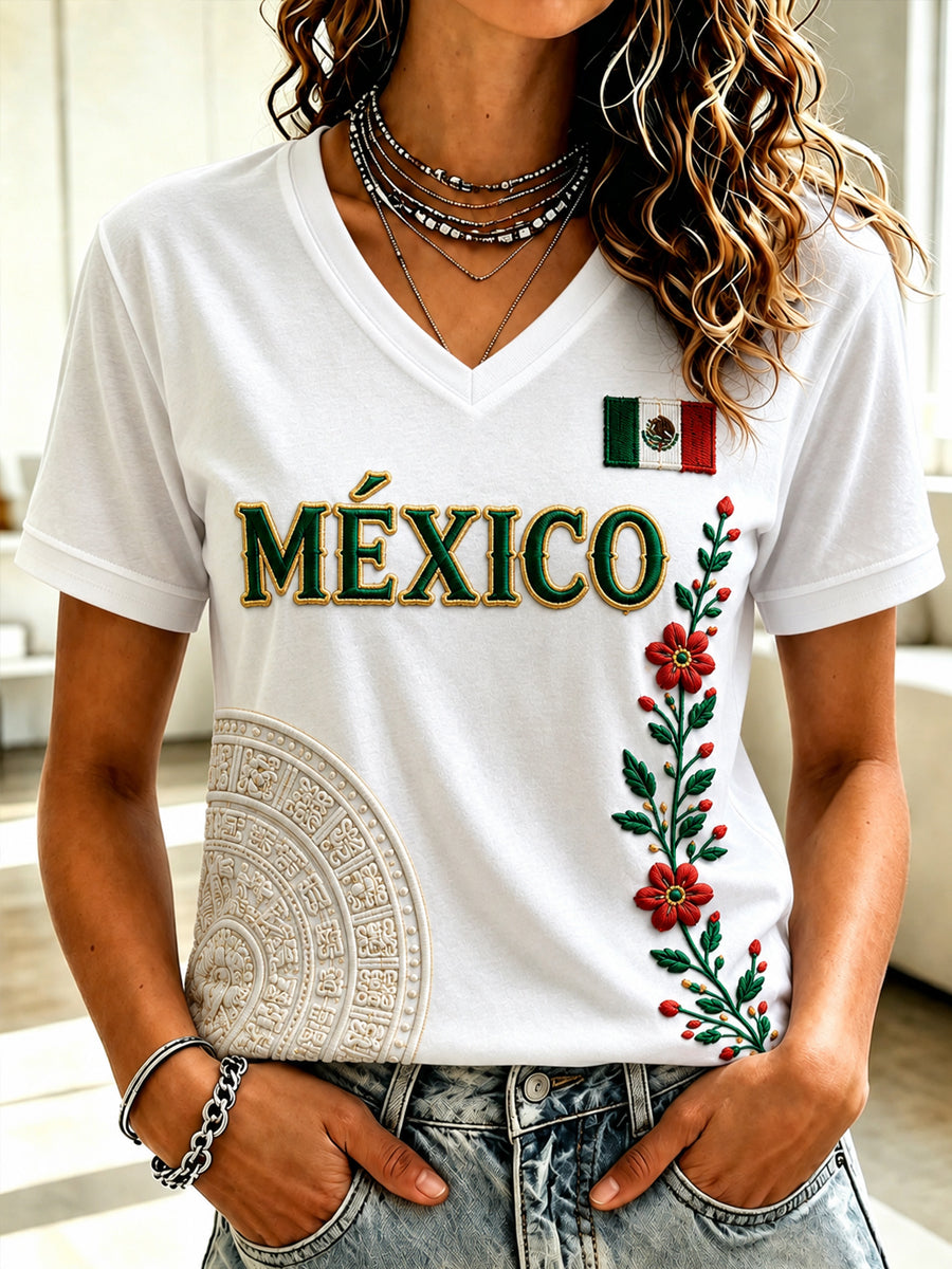 Women's Mexico Lover Art Short Sleeve T-shirt