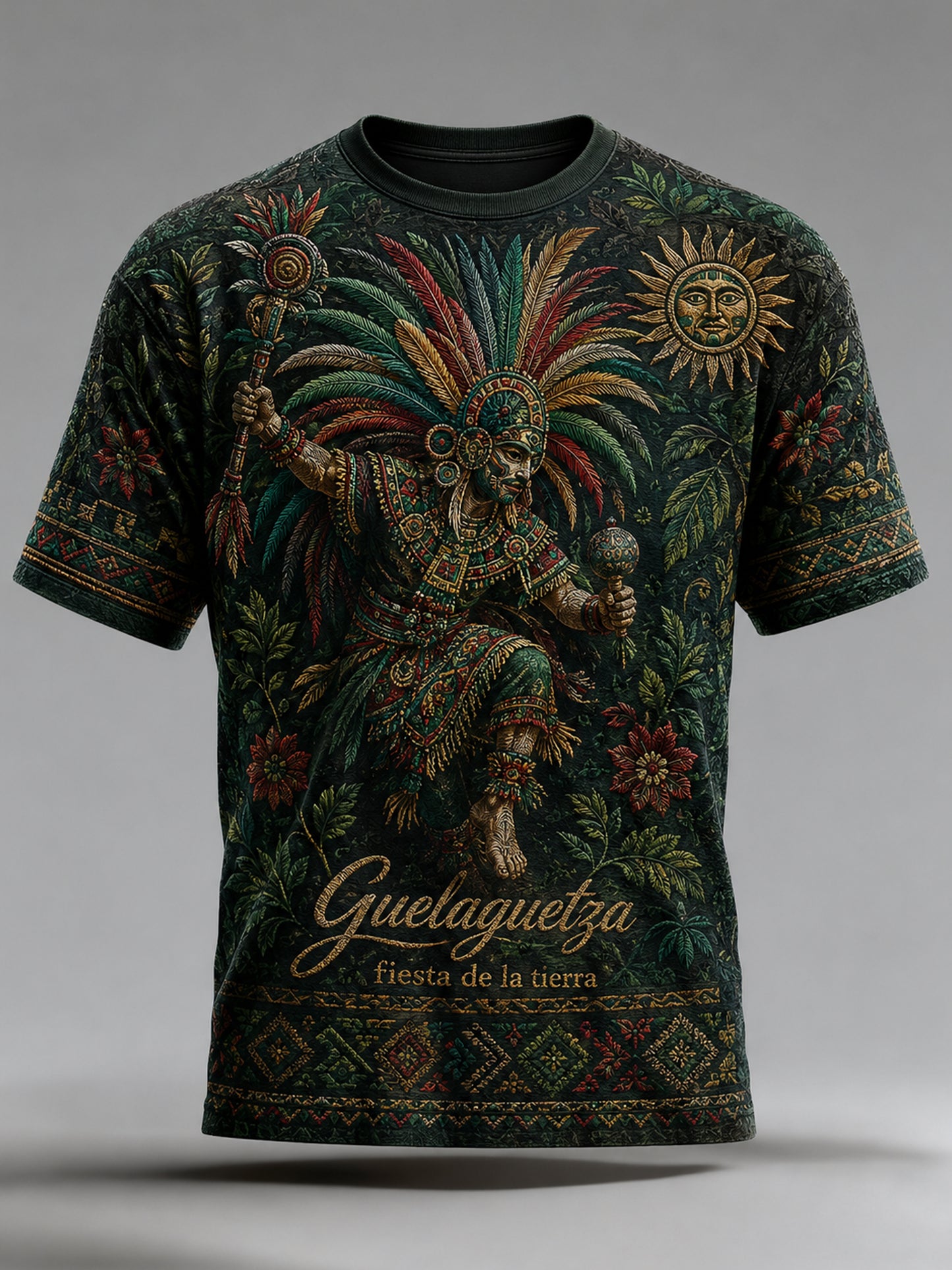 Men's Mexican Gala Gaelaga Festival Cultural Elements Art Print T-Shirt