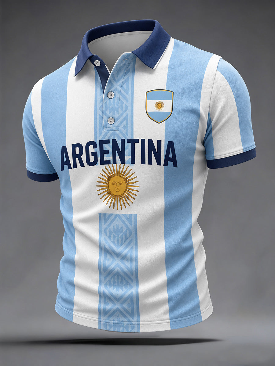Men's Gift For Football Fans Print Casual Polo