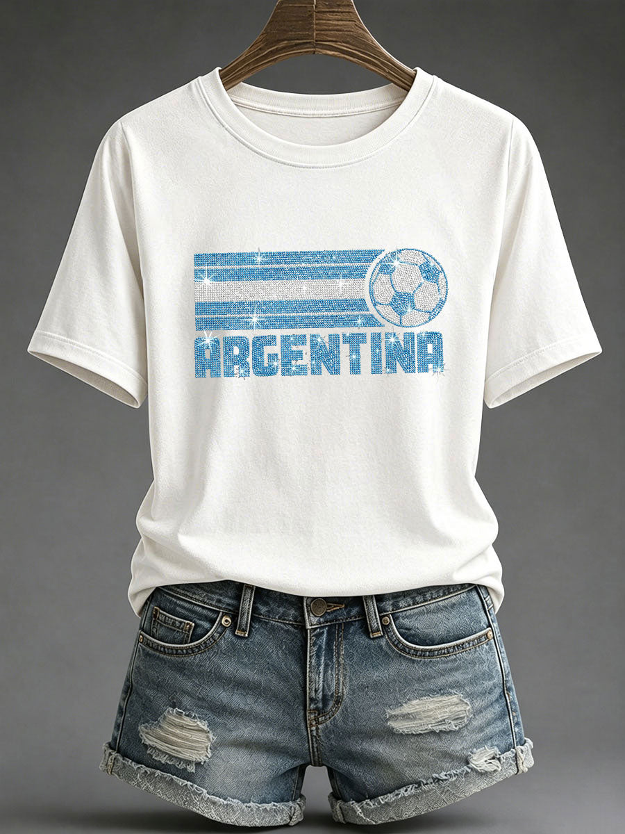 Women's Argentina Football Print Casual T-shirt