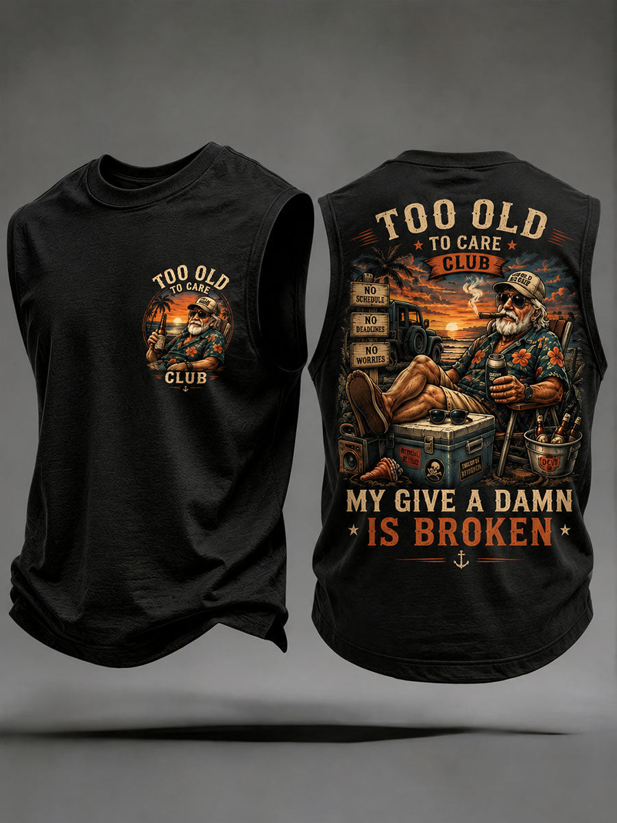 Men's 'my give a damn is broken' tank tops