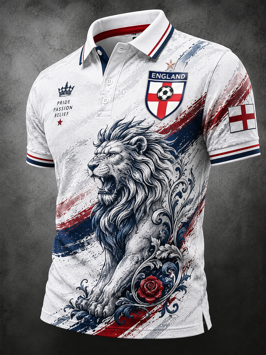 Men's UK Football Lover England Printed polo shirt