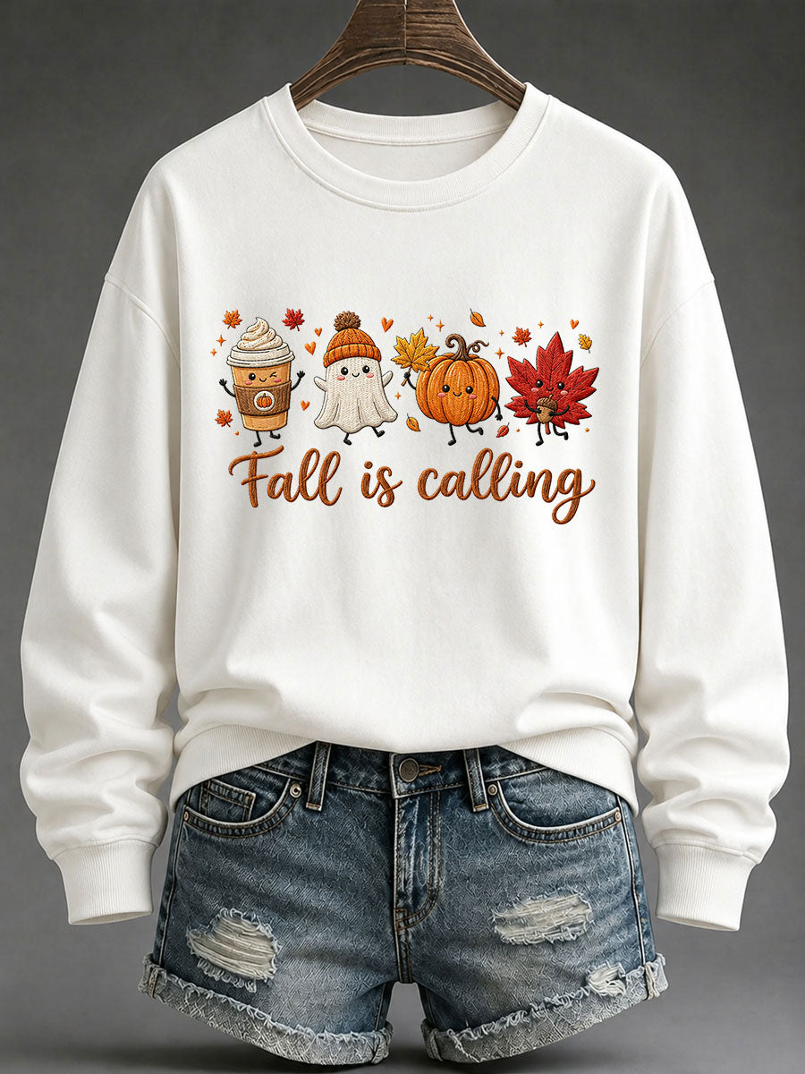 Women's 'Fall Is Calling' Printed Casual Sweatshirt