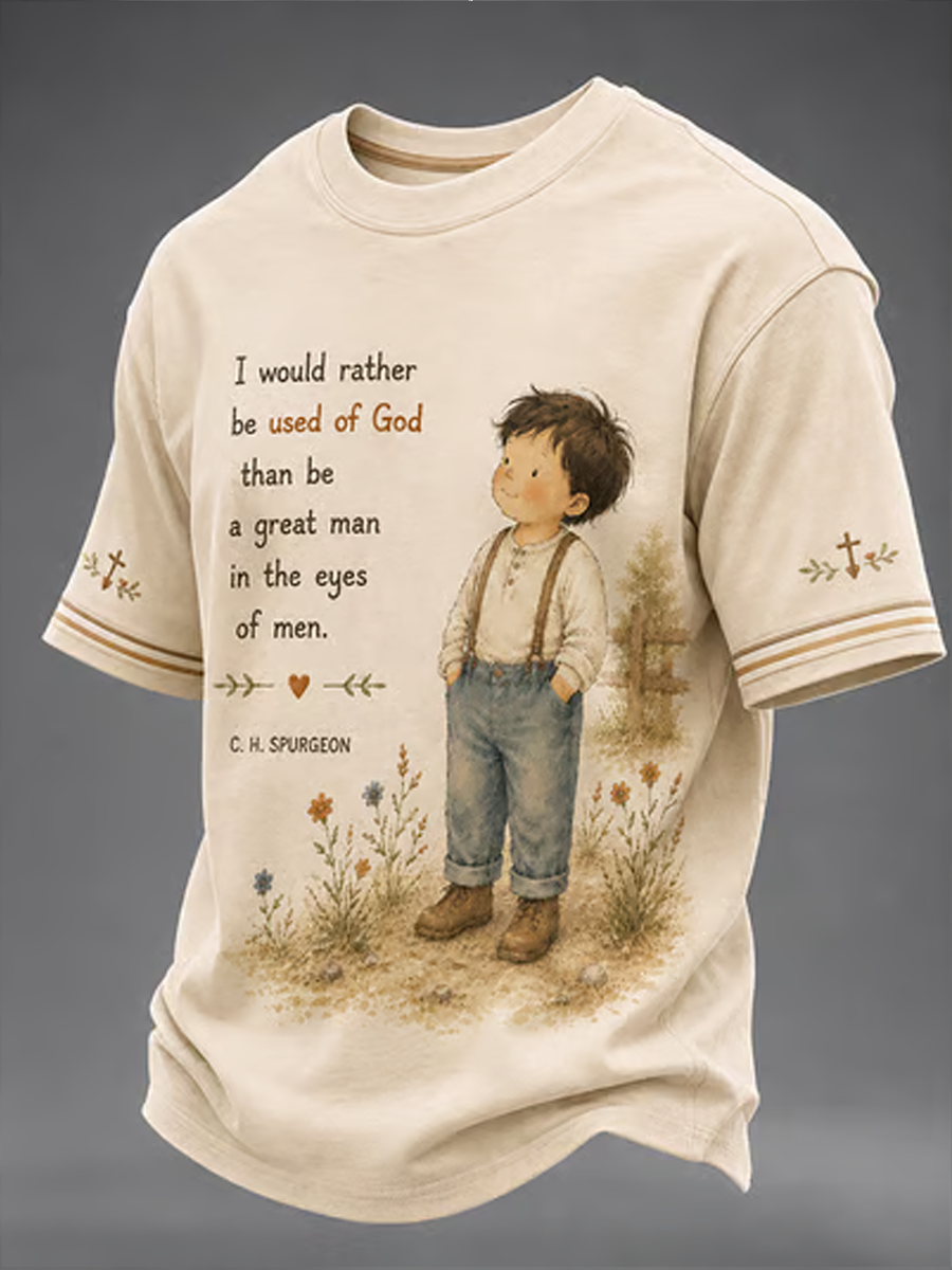 Men's Casual "Faith" Print T-Shirt