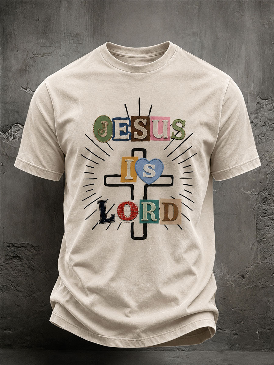 Men's 'Jesus Is Lord' Printed Casual T-Shirt