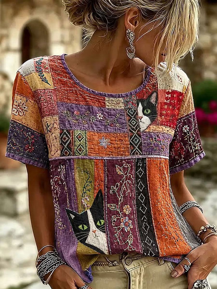 Women's Elegant Cotton-Linen Top