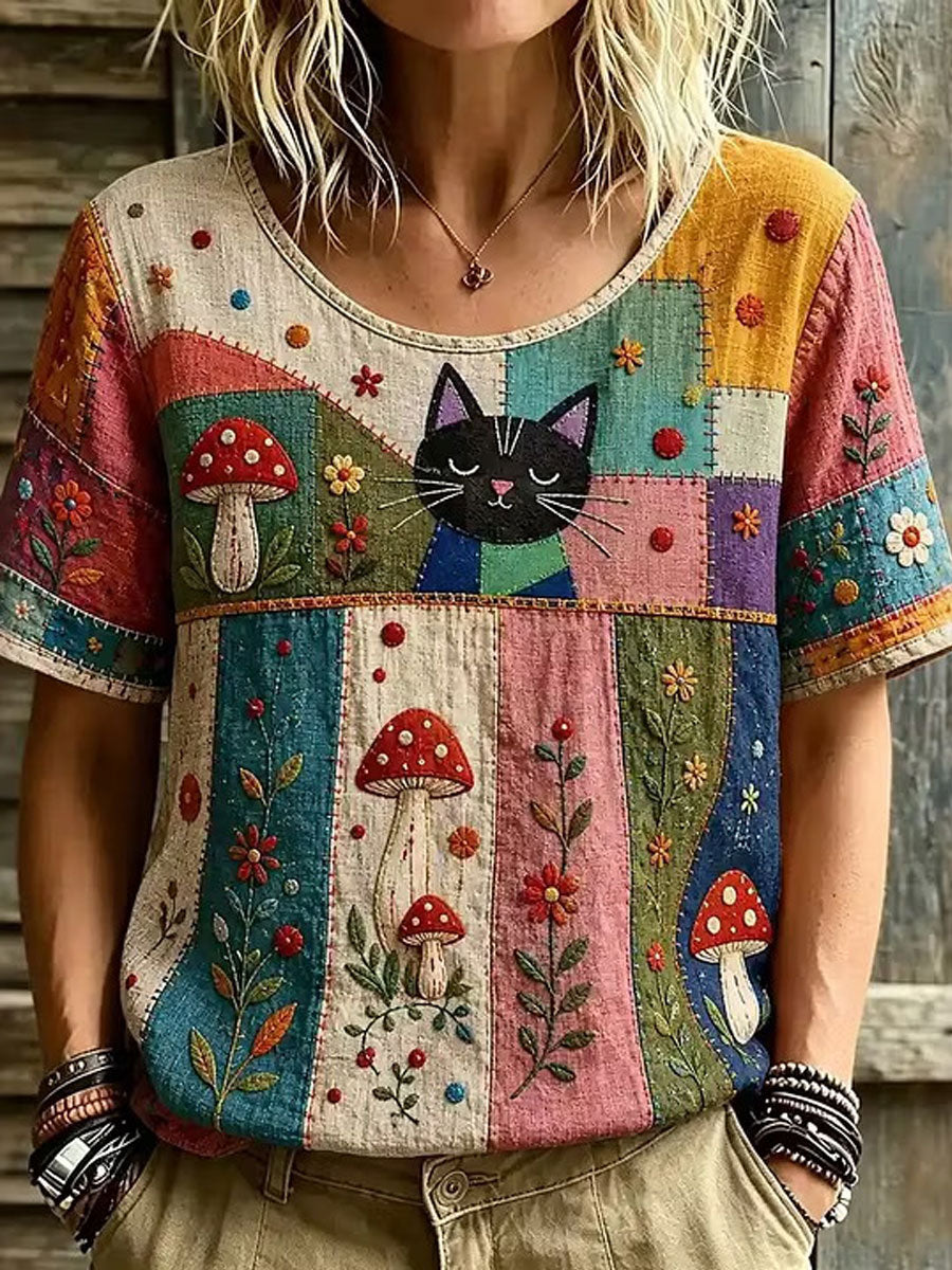 Women's Elegant Cotton-Linen Top