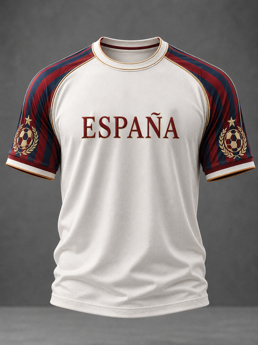 Men's Spanish Football Printed Casual short sleeves t-shirt