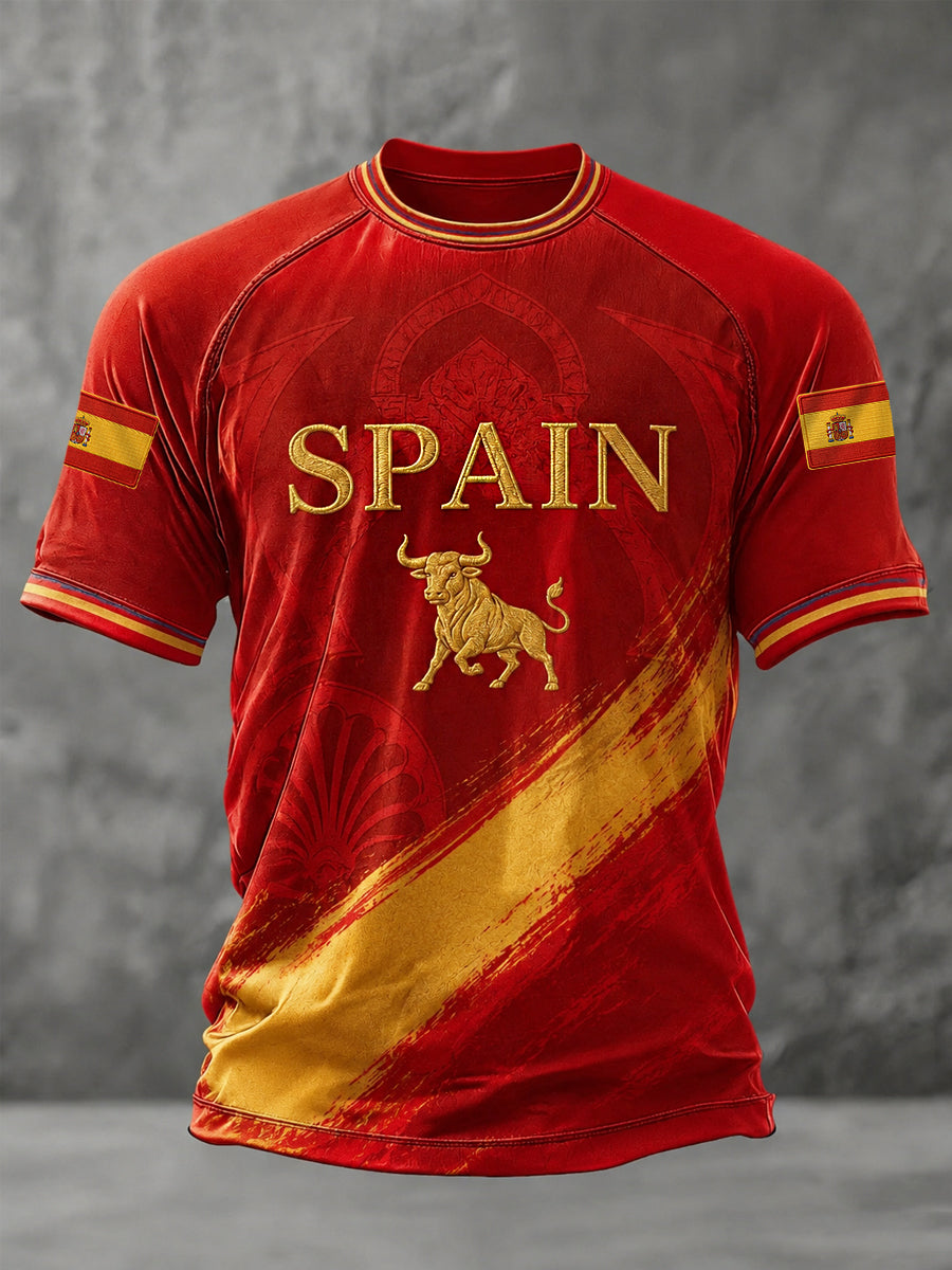 Men's Spain Print Casual Tee
