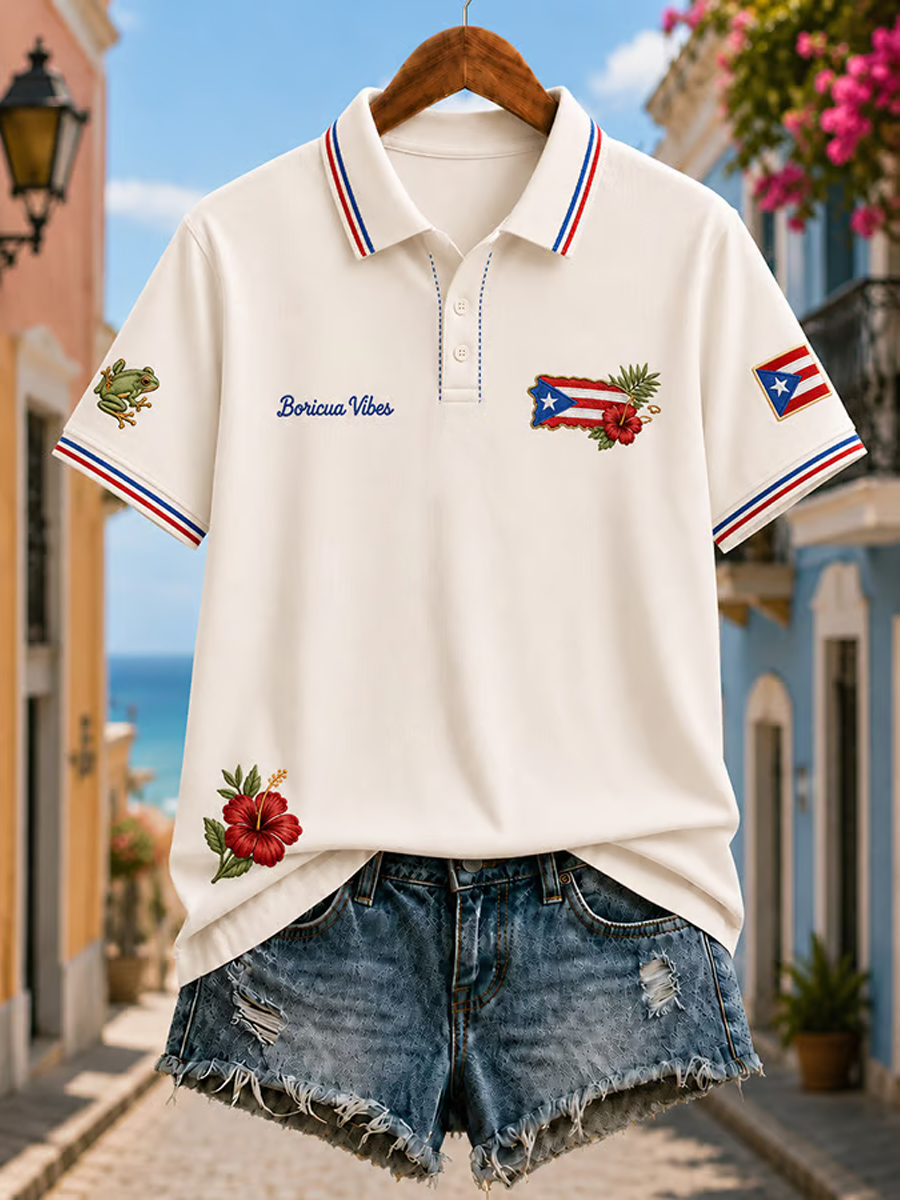 Women's Puerto Rico Printed polo T-shirt