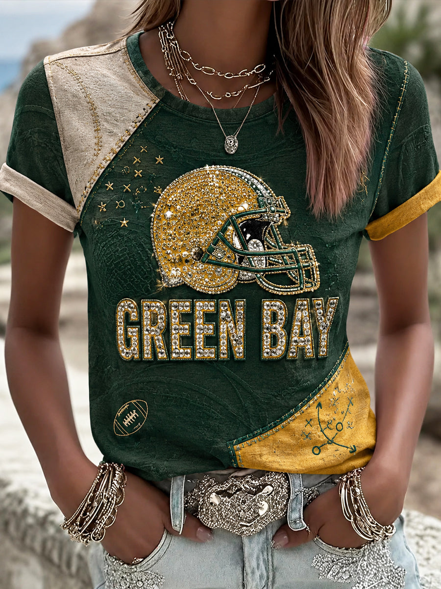 Green & Gold Football Fan Tee