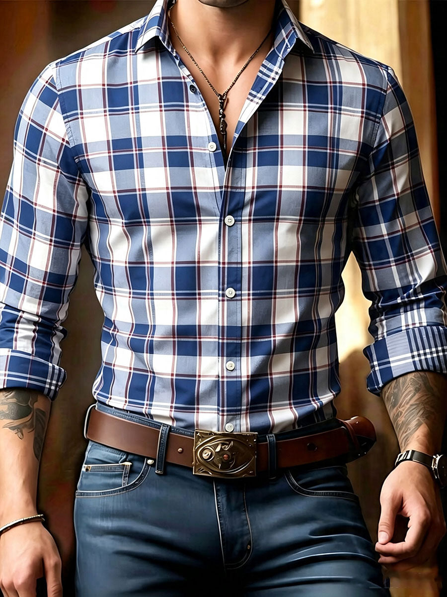 Men's Casual Plaid Shirt
