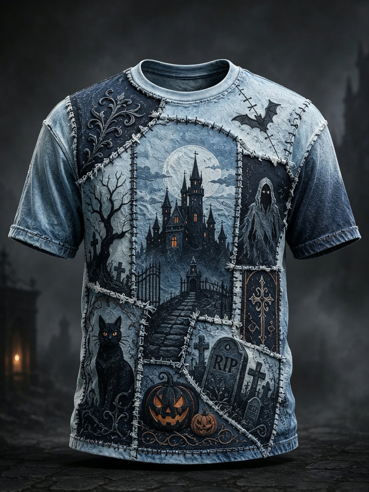 Men's Halloween Commemorative Art Print T-Shirt