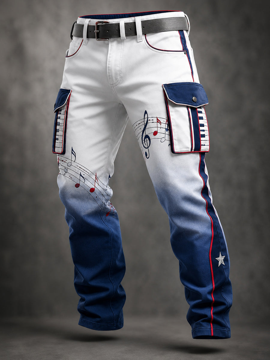 Retro-Style Gradient Business-Casual Work Pants