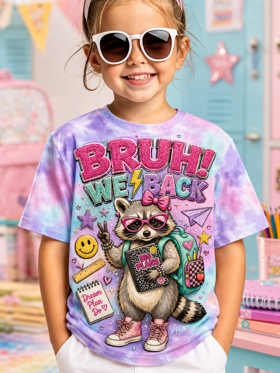 Back-To-School Season Print Short Sleeve T-Shirt