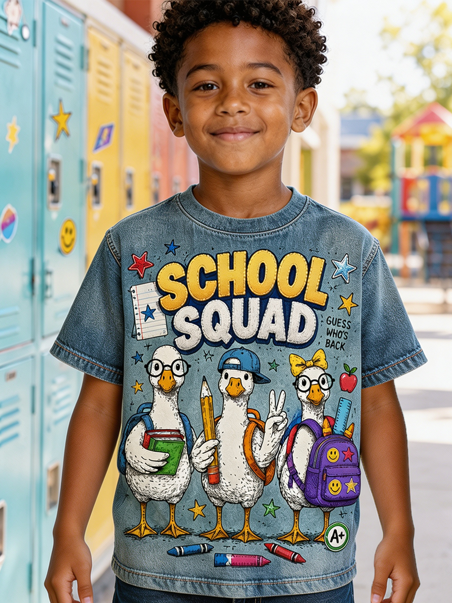 Back-To-School Season Print Short Sleeve T-Shirt