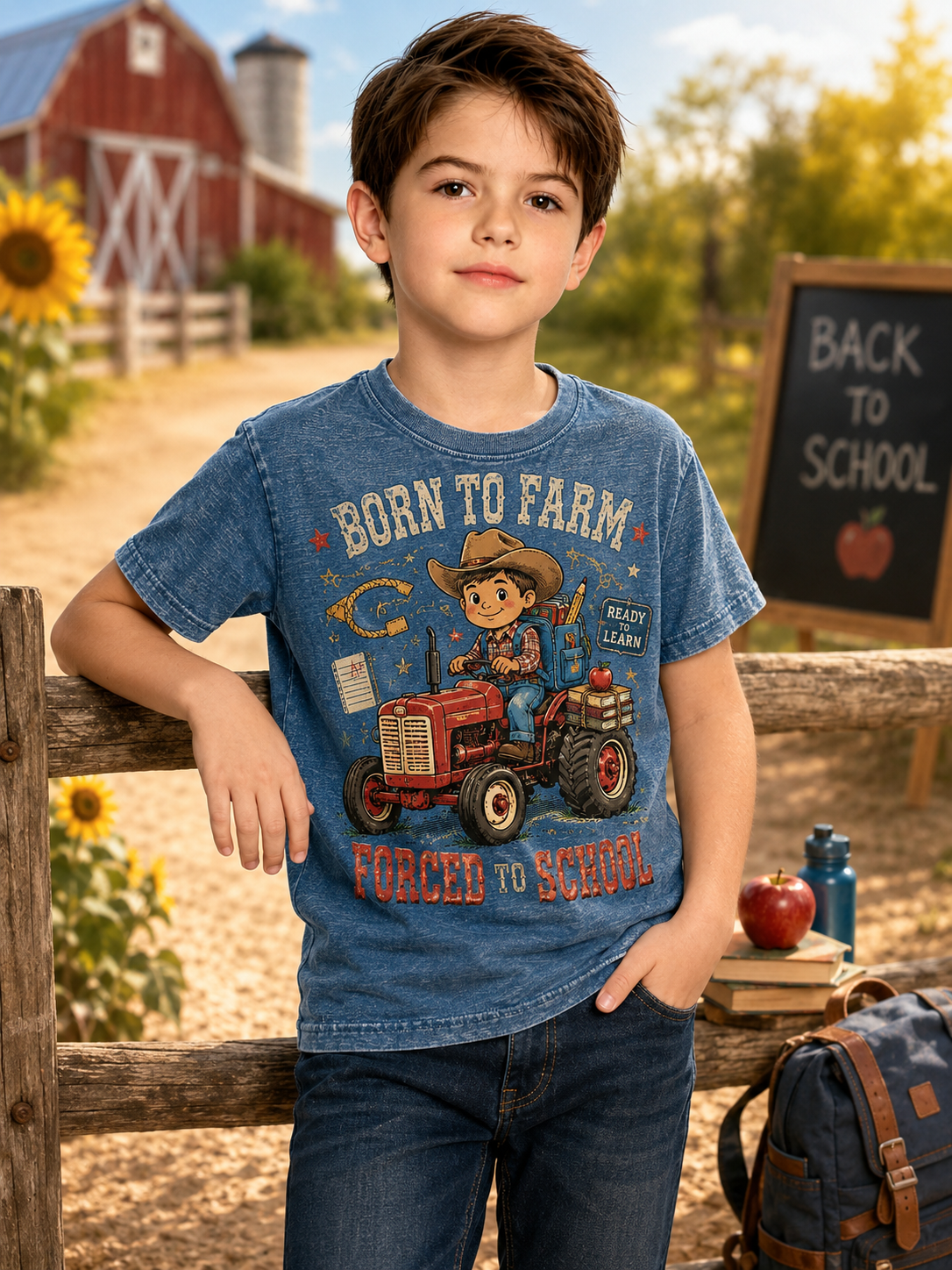 Back-To-School Season Print Short Sleeve T-Shirt