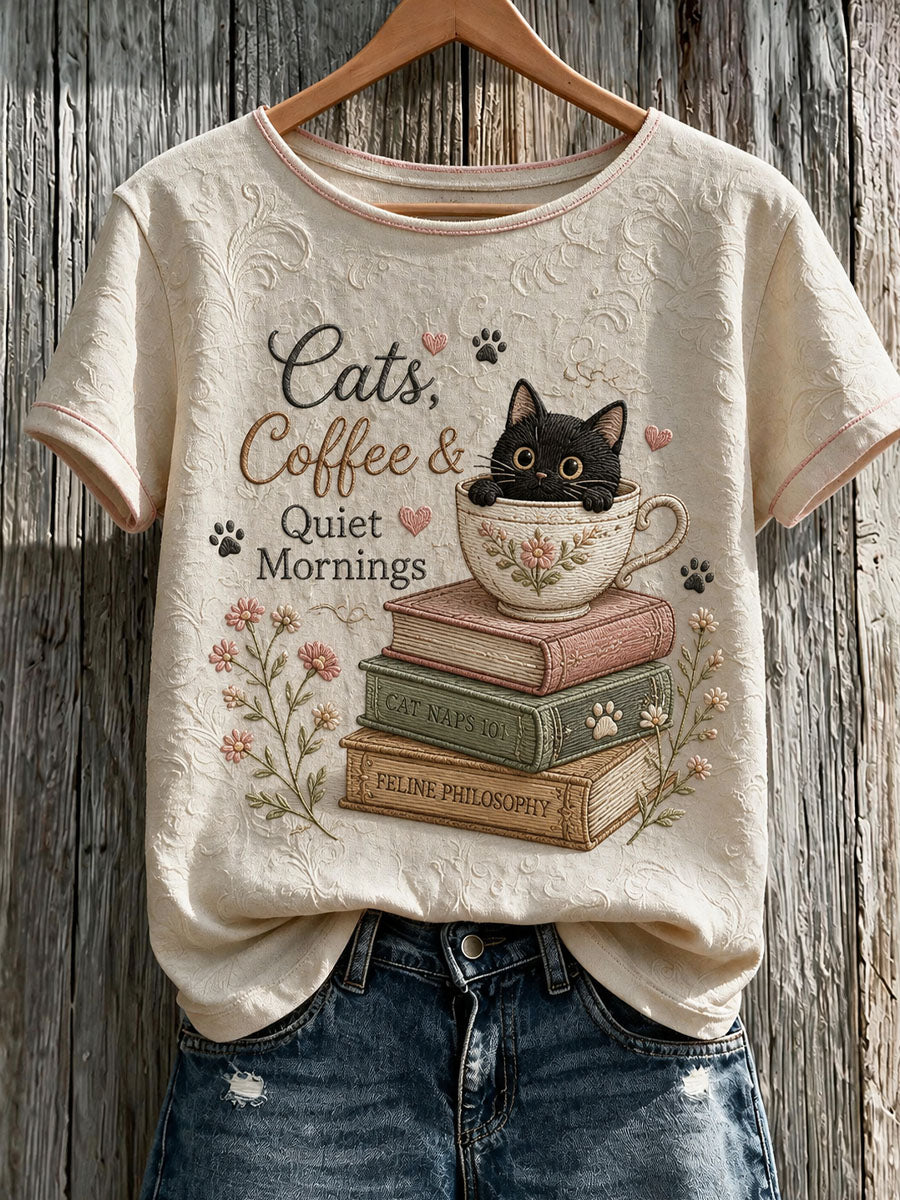 Women’s Cat Lover’s Day Printed Casual Short-Sleeve T-Shirt