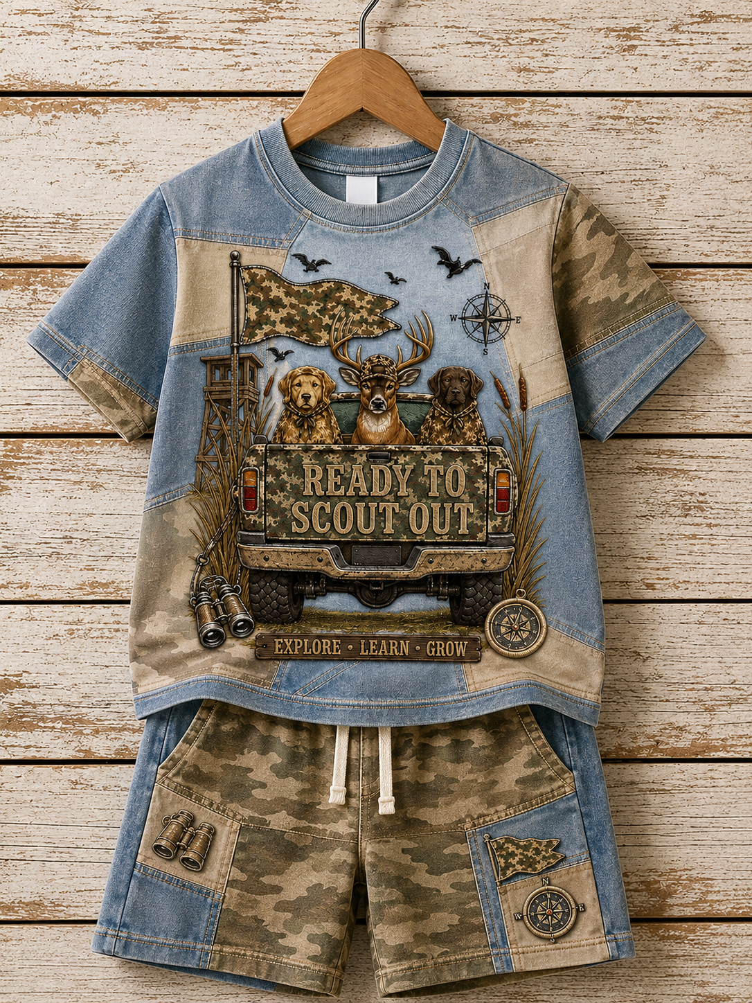 Back-To-School Season Short-Sleeve Shirt Set