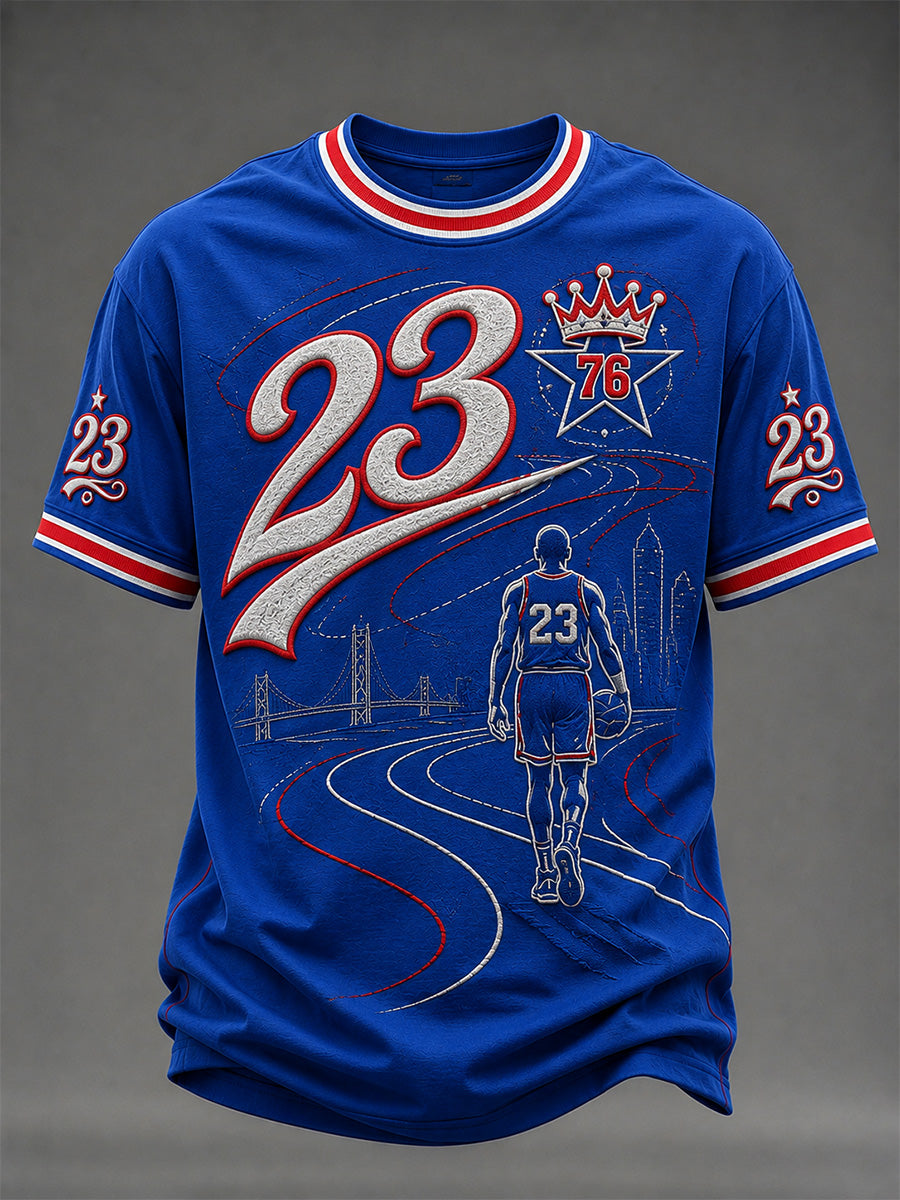 Men's Gift For Basketball Fans No.23 Print Casual Tee