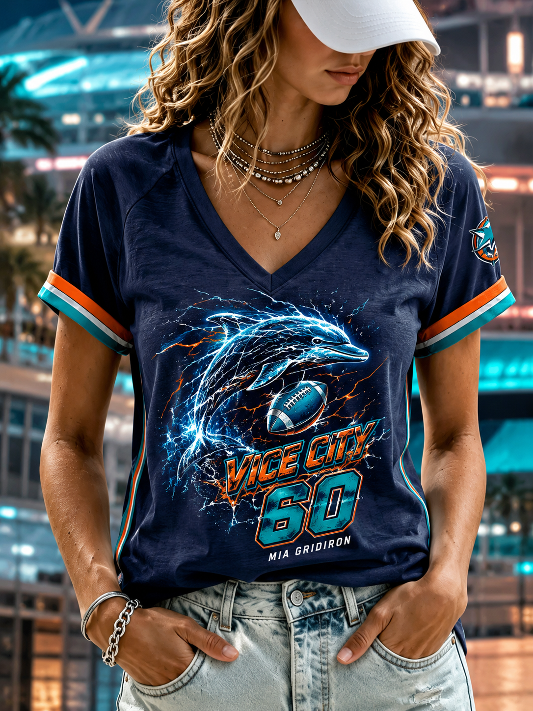 Women's V-Neck Off-Shoulder Short-Sleeved T-Shirt