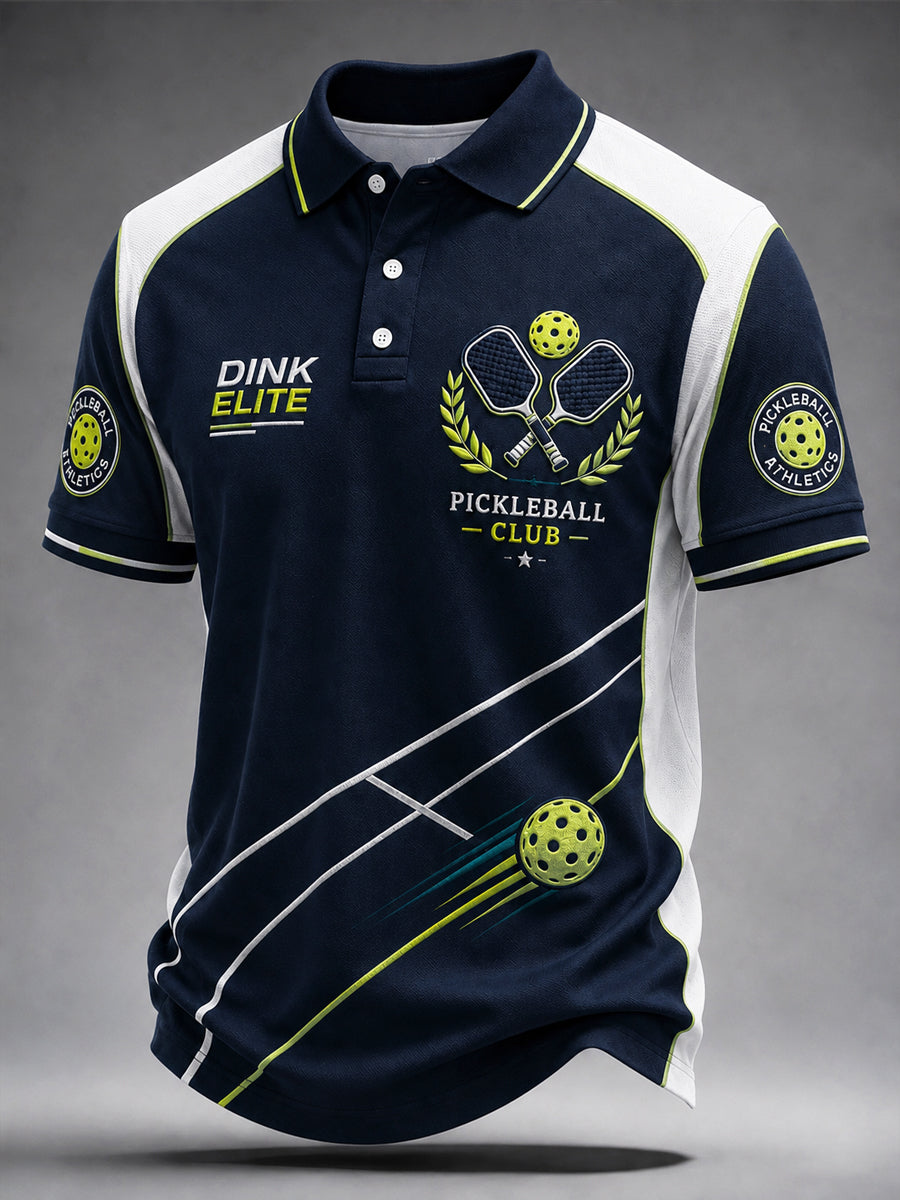 Retro Pickleball Club Casual Polo Shirt