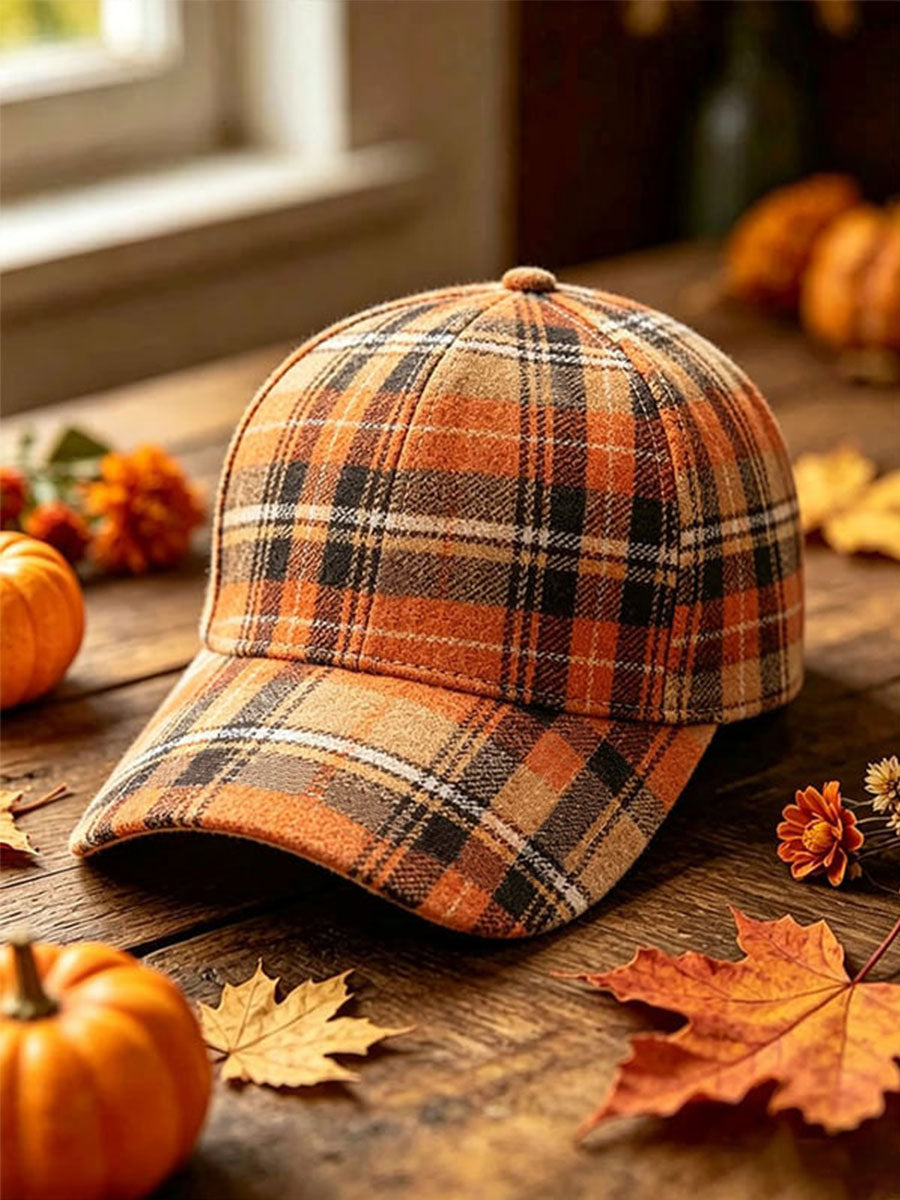 Unisex Autumn Plaid Hat