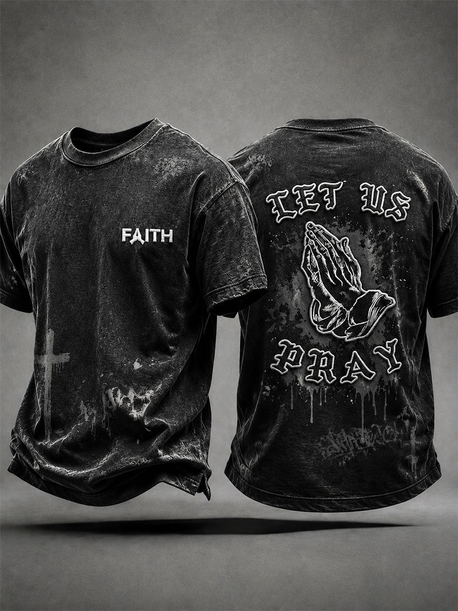 Men's"Let Us Pray" Faith Casual T-shirt