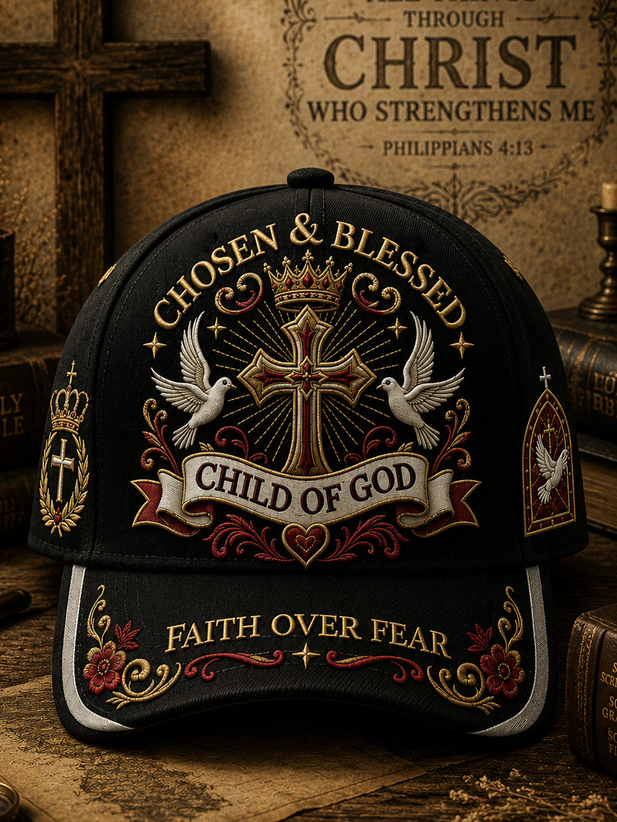 Unisex Christian Cross Print Hat