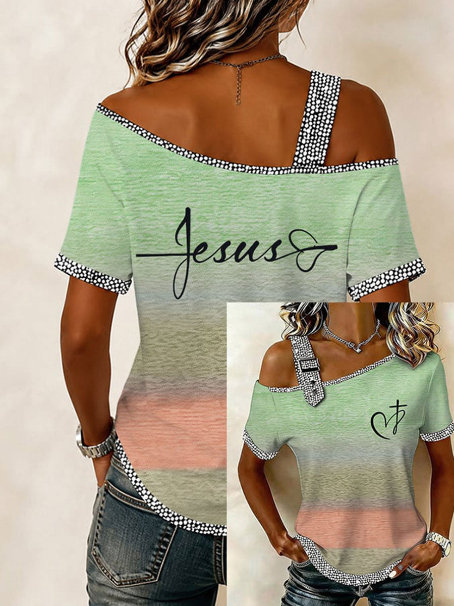Women's Faith Print Casual T-Shirt